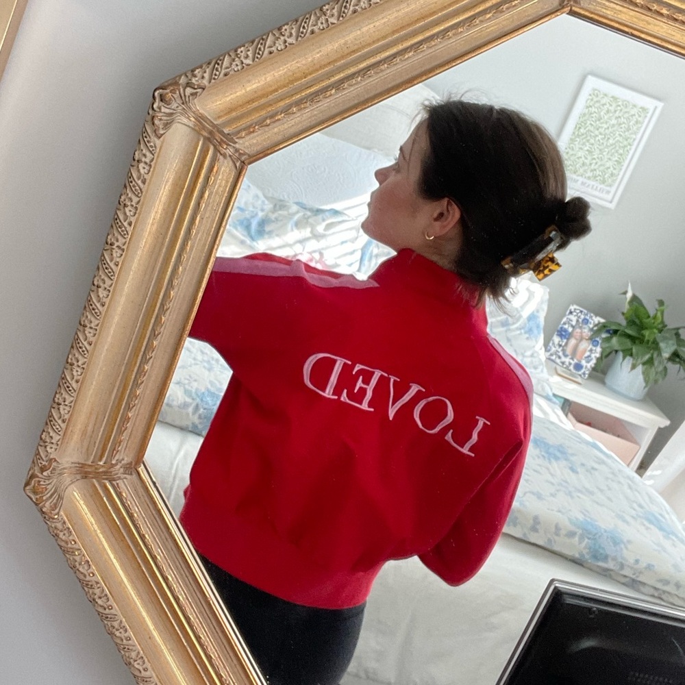 Spiritual Gangster Red 'LOVED' Cropped Jacket